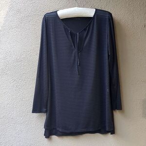 Luxe by Lisa Vogel  Sheer Stripes Beach Coverup Resort Wear. MED